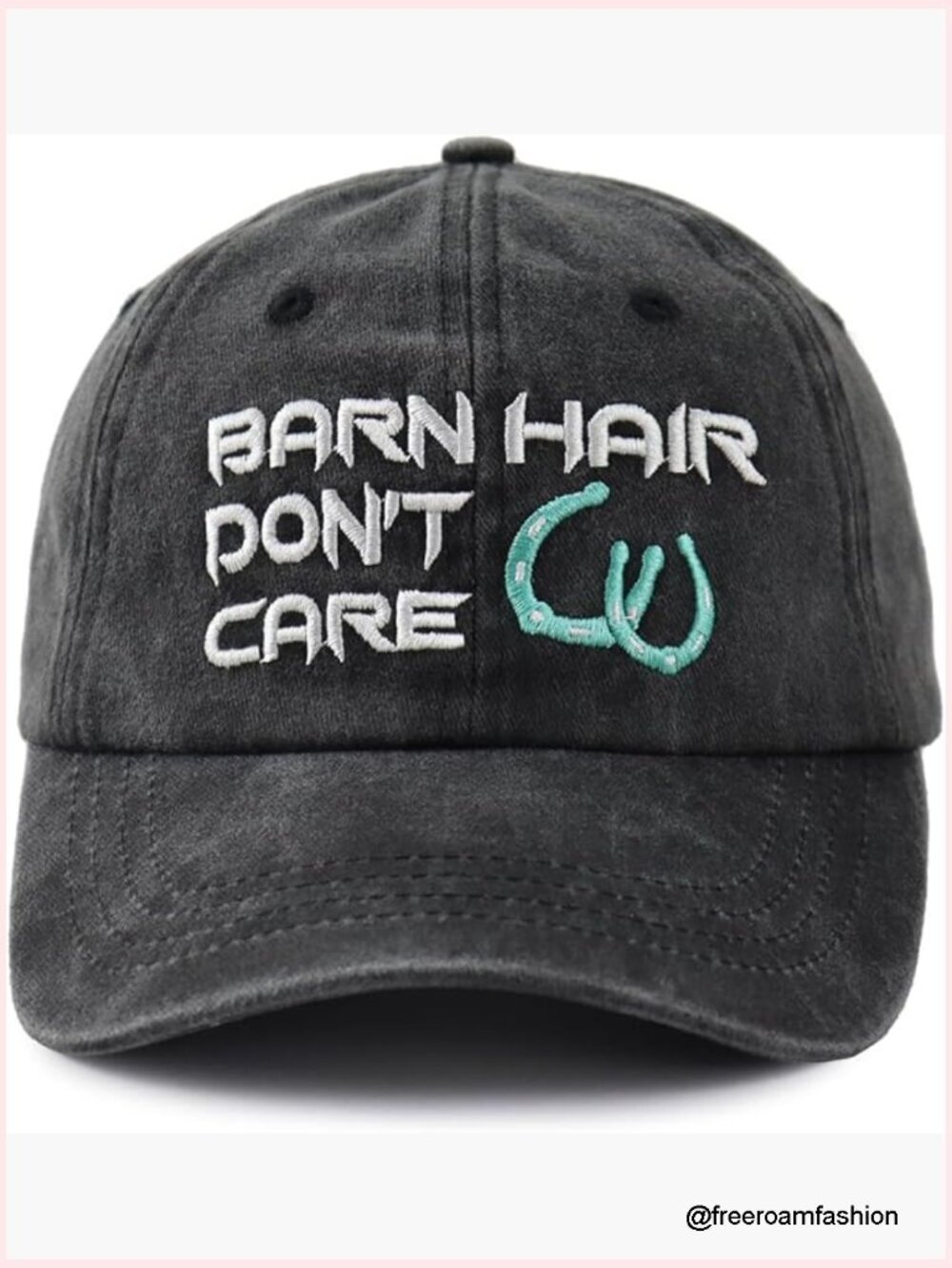 Barn Hair Don't Care Horse Lover Baseball Cap Adjustable Embroidered